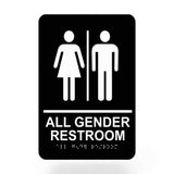 ADA Compliant All Gender Restroom Sign – Braille II (SKU AGR2-BLU)