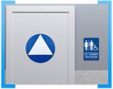 ADA Compliant All Gender Unisex Door Sign – Geometric, CA Title 24 – view 5 (SKU ACAGU12U)