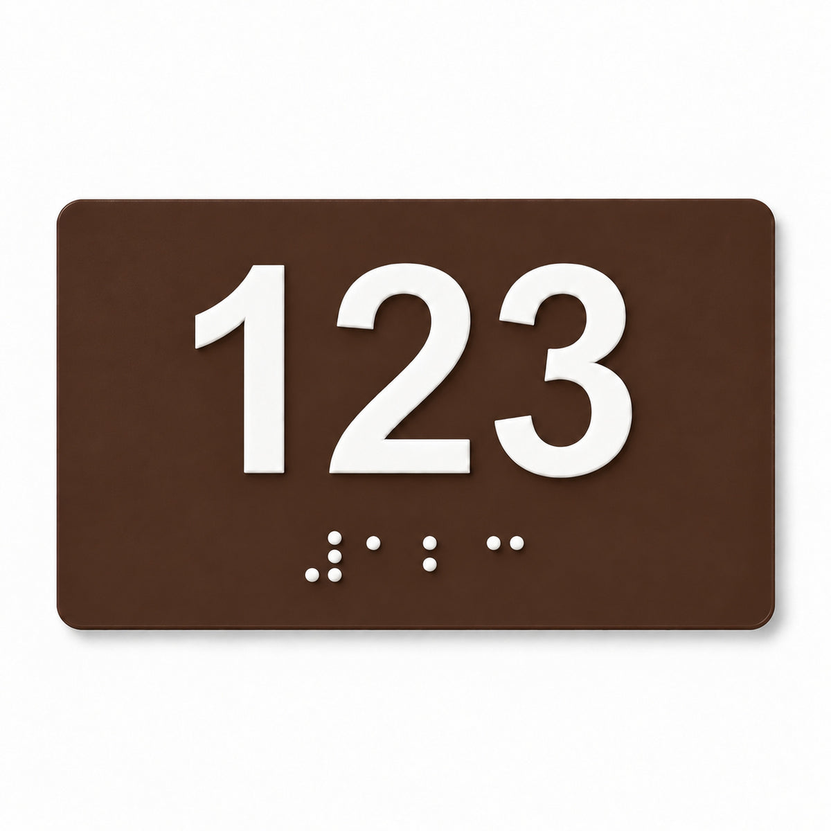 ADA Compliant Custom Numbers Sign – 5"x3" Braille & Tactile — Color &amp; detail
