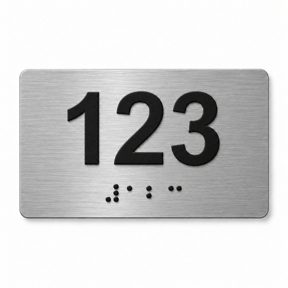 ADA Compliant Custom Numbers Sign – 5"x3" Braille & Tactile — Color &amp; detail