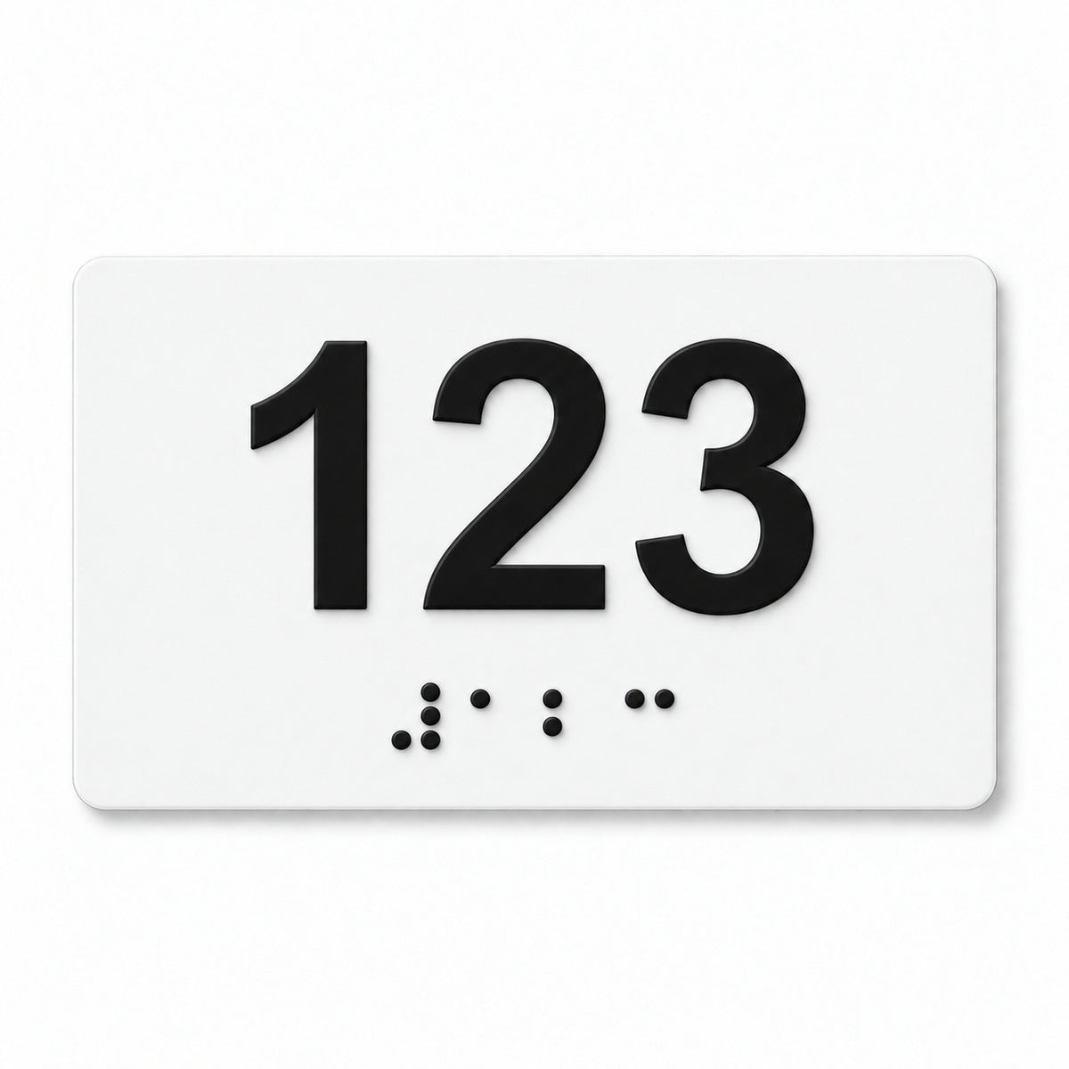 ADA Compliant Custom Numbers Sign – 5"x3" Braille & Tactile — Color &amp; detail