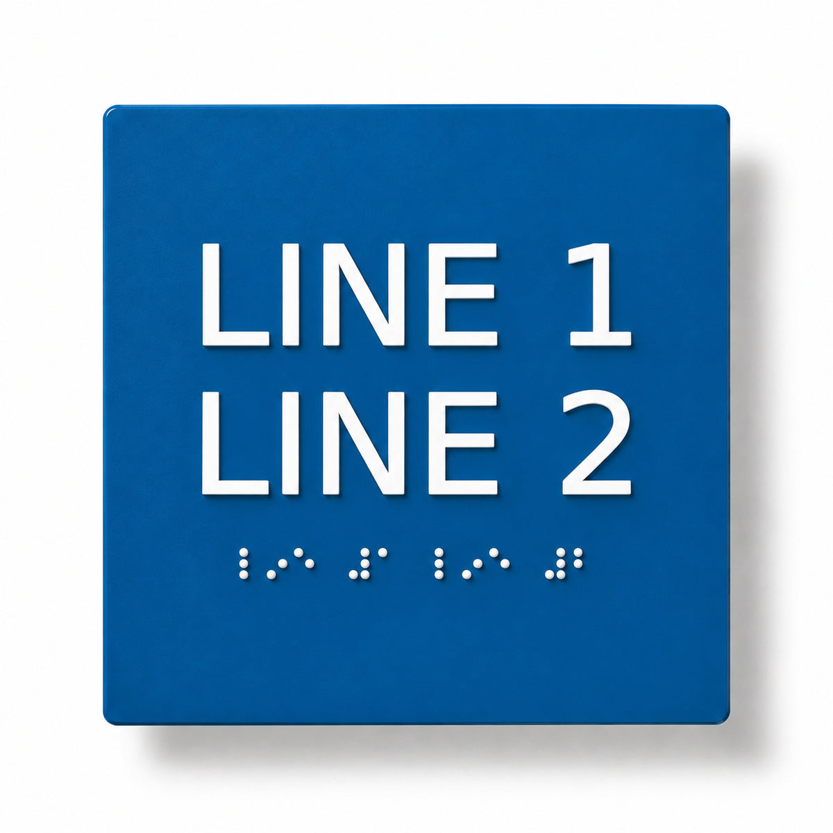 ADA Compliant Custom Sign – 6"x6", Tactile & Braille (Double-Line) — Color &amp; detail