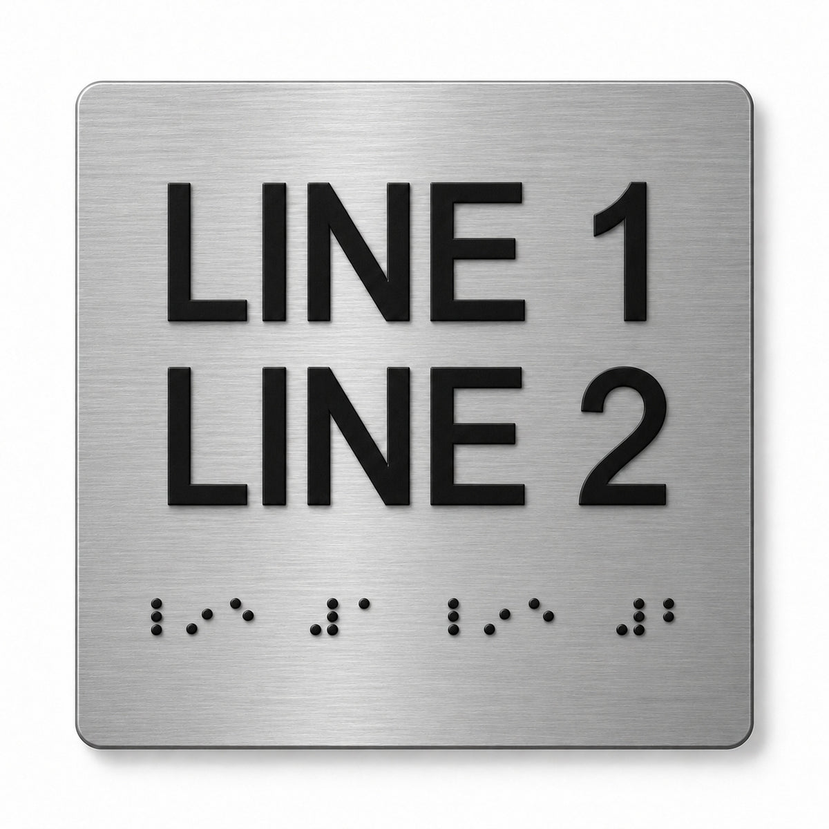 ADA Compliant Custom Sign – 6"x6", Tactile & Braille (Double-Line) — Color &amp; detail