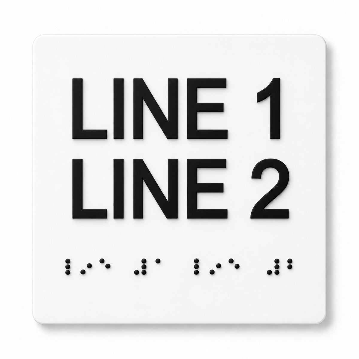 ADA Compliant Custom Sign – 6"x6", Tactile & Braille (Double-Line) — Color &amp; detail
