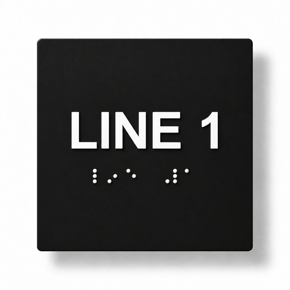 ADA Compliant Custom Sign – 6"x6", Tactile & Braille — Color &amp; detail
