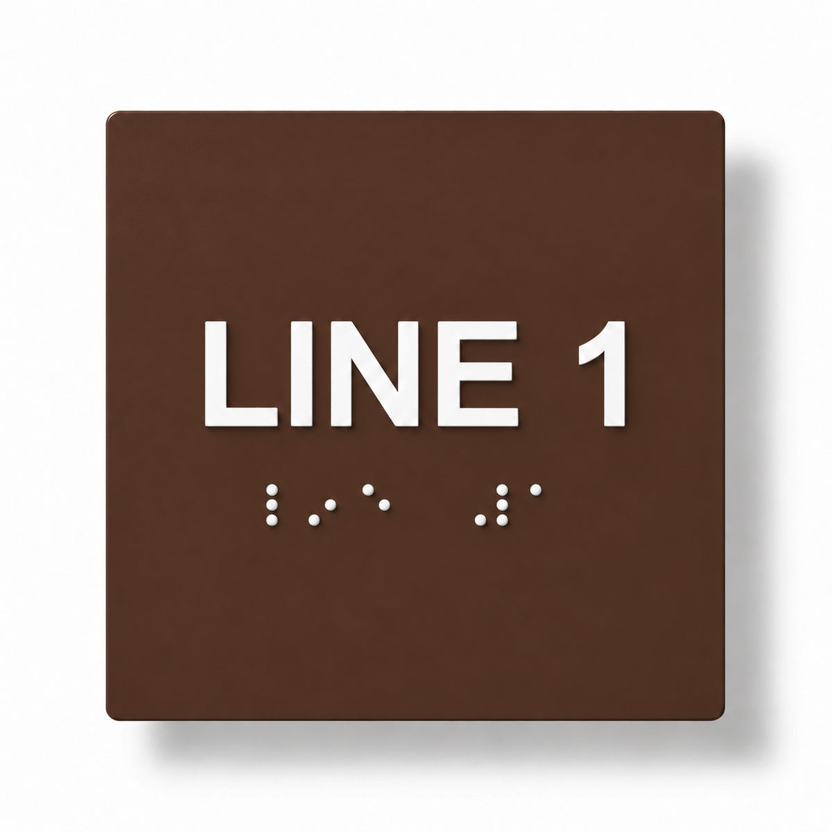 ADA Compliant Custom Sign – 6"x6", Tactile & Braille — Color &amp; detail