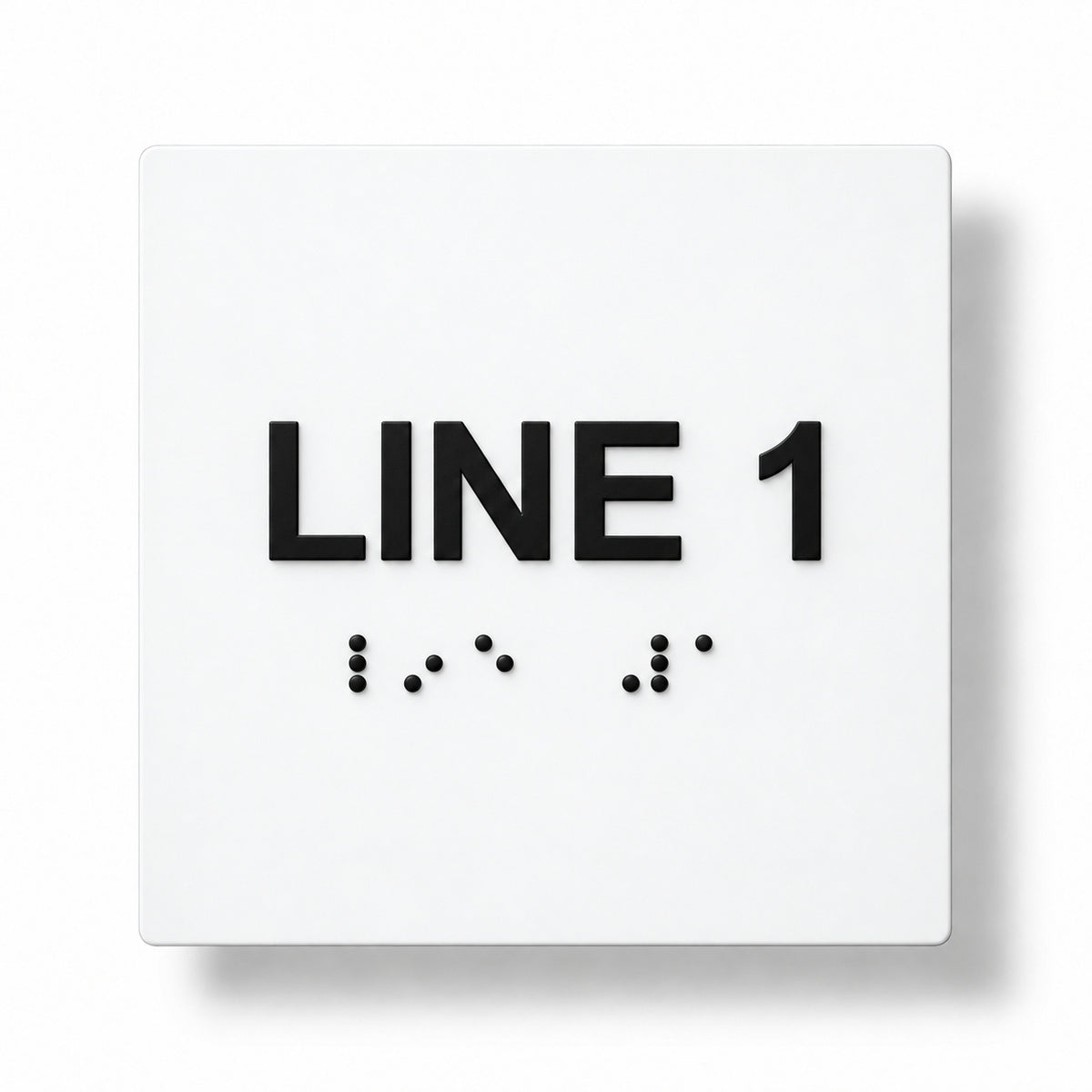 ADA Compliant Custom Sign – 6"x6", Tactile & Braille — Color &amp; detail