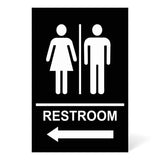 ADA Compliant Directional Restroom Sign with Arrow – 6"x9" – view 3 (SKU DRS-RA-BLU)