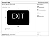 ADA Compliant Exit Sign – 6"x4" Tactile with Braille — black-and-white architectural dimension drawing, sheet 1; reference SKU EX64U.