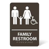 ADA Compliant Family Restroom Sign – 6"x9" Braille, 1/8" Acrylic – view 2 (SKU FAM-0609-BLU)