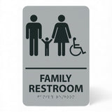 ADA Compliant Family Restroom Sign – 6"x9" Braille, 1/8" Acrylic – view 3 (SKU FAM-0609-BLU)