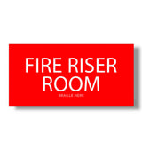 ADA Compliant Fire Riser Sign – 6"x3" Tactile with Braille (SKU FRR-0603-RED)