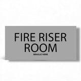 ADA Compliant Fire Riser Sign – 6"x3" Tactile with Braille – view 2 (SKU FRR-0603-RED)