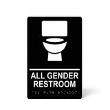 ADA Compliant Gender Neutral Restroom Sign – 6"x9" Wall Sign, Braille II (SKU GN69U)