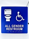 ADA Compliant Gender Neutral Restroom Sign – 8"x8" Wall Sign, Braille II – view 2 (SKU GN88U)