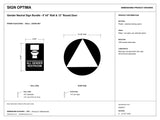 ADA Compliant Gender Neutral Sign Bundle – 6"x9" Wall & 12" Round Door — black-and-white architectural dimension drawing, sheet 1; reference SKU GN69SU1.