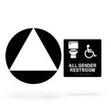 ADA Compliant Accessible Gender Neutral Sign Bundle – 8"x8" Wall & 12" Round Door (SKU GNS12U)