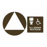 ADA Compliant Accessible Gender Neutral Sign Bundle – 8"x8" Wall & 12" Round Door – view 2 (SKU GNS12U)