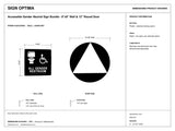 ADA Compliant Accessible Gender Neutral Sign Bundle – 8"x8" Wall & 12" Round Door — black-and-white architectural dimension drawing, sheet 1; reference SKU GNS12U.