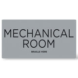 ADA Compliant Mechanical Room Sign – 8"x4" Tactile with Braille – view 2 (SKU MEC-0804-RED)