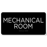 ADA Compliant Mechanical Room Sign – 8"x4" Tactile with Braille – view 3 (SKU MEC-0804-RED)