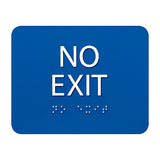 ADA Compliant No Exit Sign – 6"x5" Tactile with Braille (SKU NEX-0605-BLK)