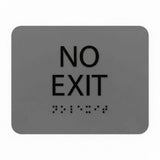 ADA Compliant No Exit Sign – 6"x5" Tactile with Braille – view 2 (SKU NEX-0605-BLK)