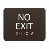ADA Compliant No Exit Sign – 6"x5" Tactile with Braille – view 3 (SKU NEX-0605-BLK)
