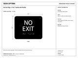 ADA Compliant No Exit Sign – 6"x5" Tactile with Braille — black-and-white architectural dimension drawing, sheet 1; reference SKU NEX-0605-BLK.