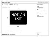 ADA Compliant Not an Exit Sign – 6"x5" Tactile with Braille — black-and-white architectural dimension drawing, sheet 1; reference SKU NAE65K.