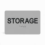 ADA Compliant Storage Sign – 8"x2" Laser Engraved, Tactile with Braille – view 3 (SKU STO-0802-BLK)