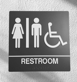 ADA Compliant Unisex Accessible Restroom Sign – 8"x8" Braille II – view 2 (SKU RR88U)