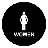 ADA Compliant Women's Geometric Round Restroom Door Sign (SKU WR12U)