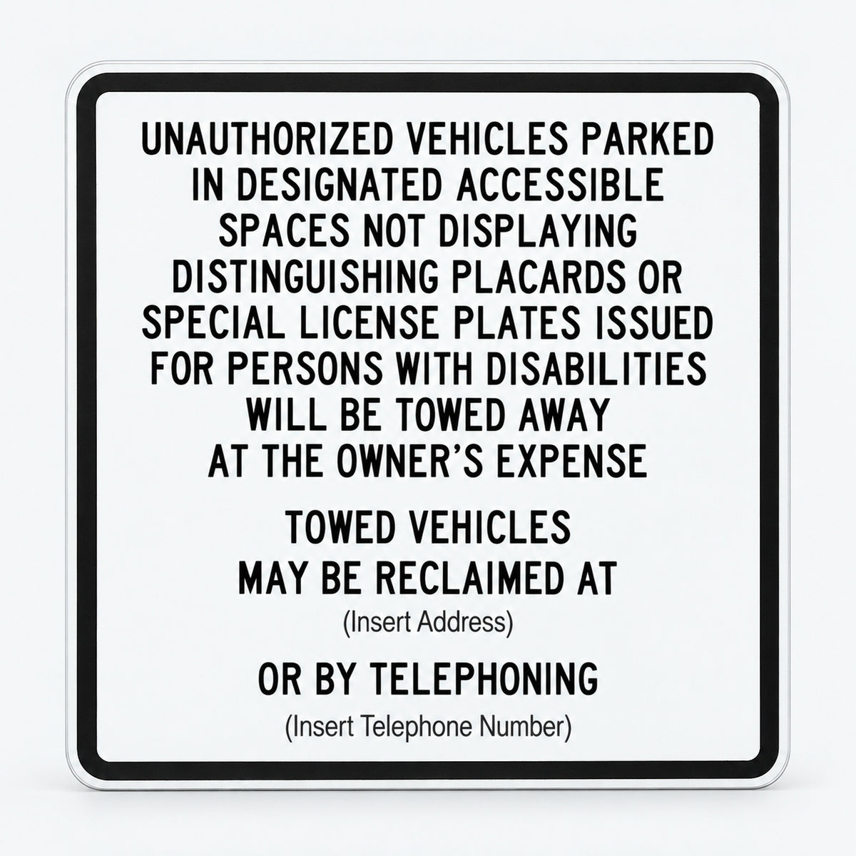 R100B California Accessible Parking Entrance Sign – 24"x24" — Color &amp; detail