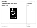 Accessible Entrance Directional Aluminum Sign , 12”x18” — black-and-white architectural dimension drawing, sheet 1; reference SKU ACCAL1218R.