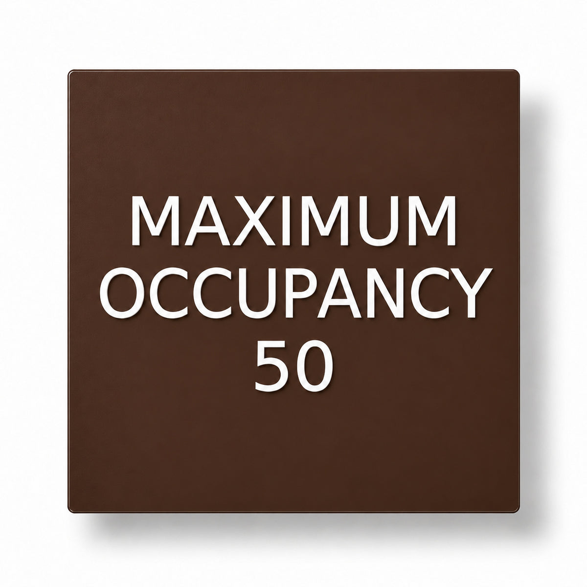 Custom Maximum Occupancy Sign – 9"x9", Code-Compliant — Color &amp; detail