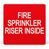 ADA Compliant Fire Sprinkler Riser Inside Sign — studio product view; SKU FSR-STD.