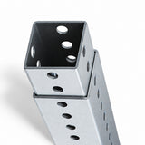 Heavy Duty Square Sign Post Sleeve — studio detail view of the upper section; SKU SPS-SQ-STD.