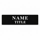 Personalized Business Name Tag – 3"x1" — customizable sample studio view; SKU NT-0301-BKWH.