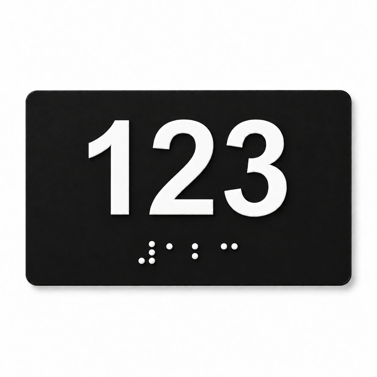 ADA Compliant Custom Numbers Sign – 5"x3" Braille & Tactile — Color &amp; detail