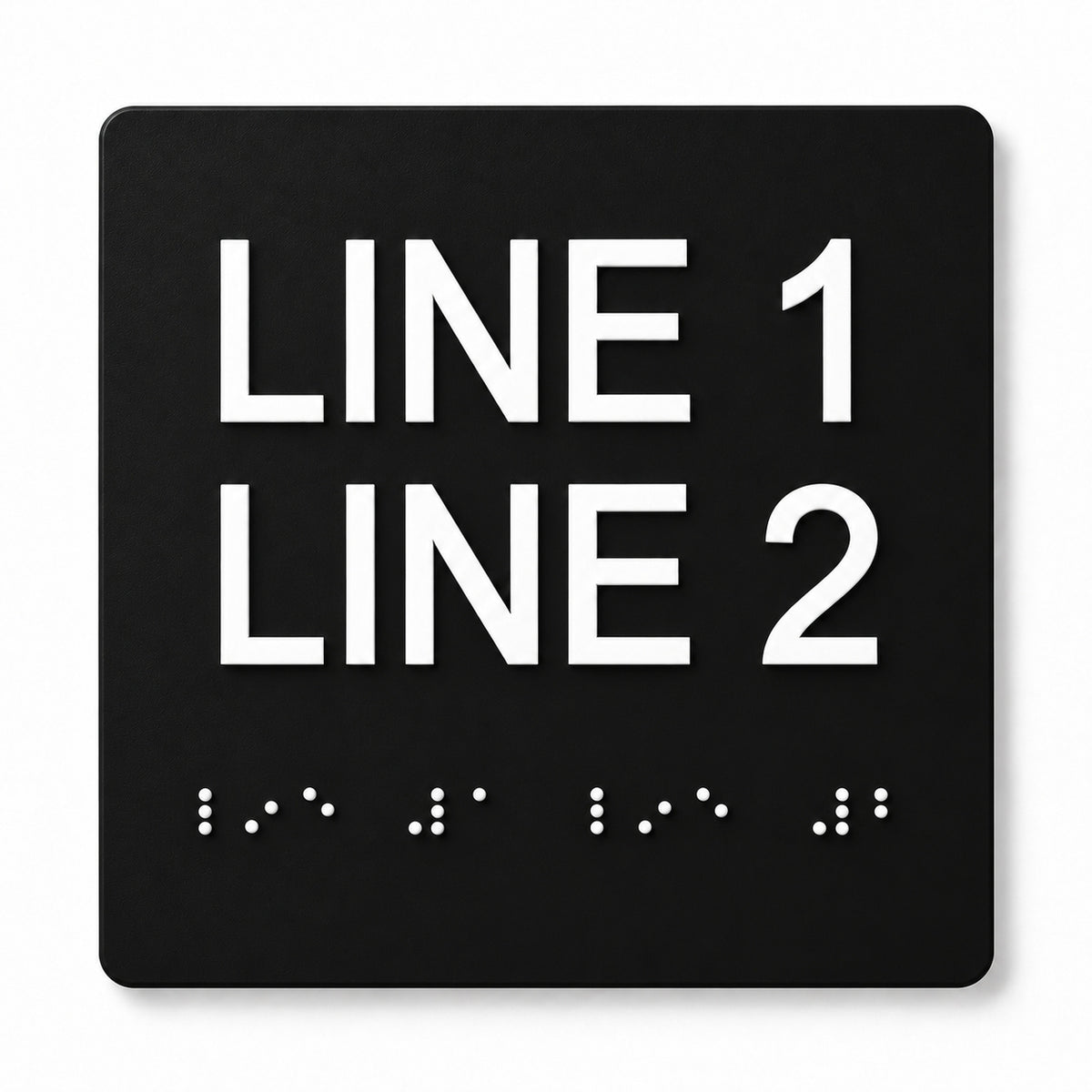 ADA Compliant Custom Sign – 6"x6", Tactile & Braille (Double-Line) — Color &amp; detail