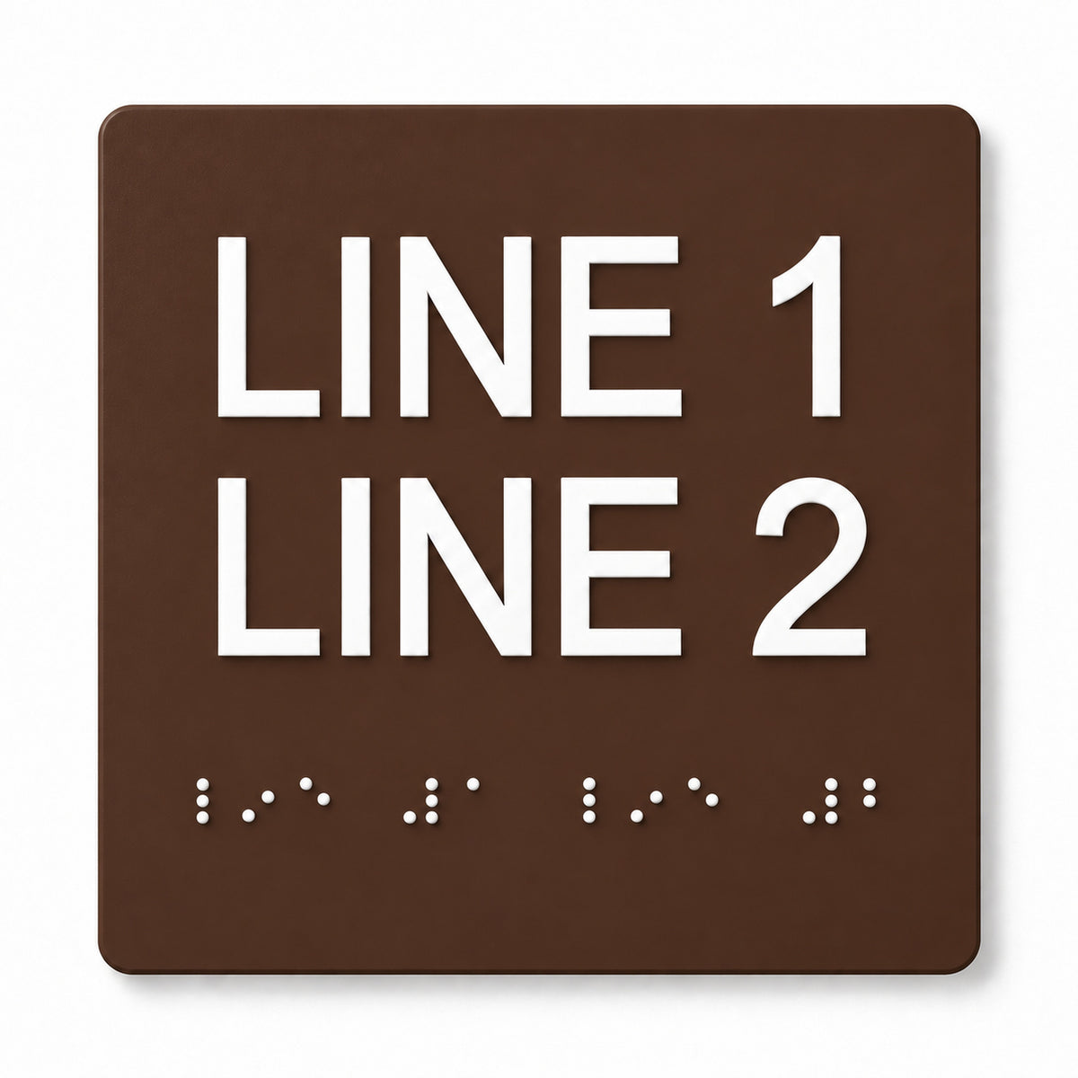 ADA Compliant Custom Sign – 6"x6", Tactile & Braille (Double-Line) — Color &amp; detail