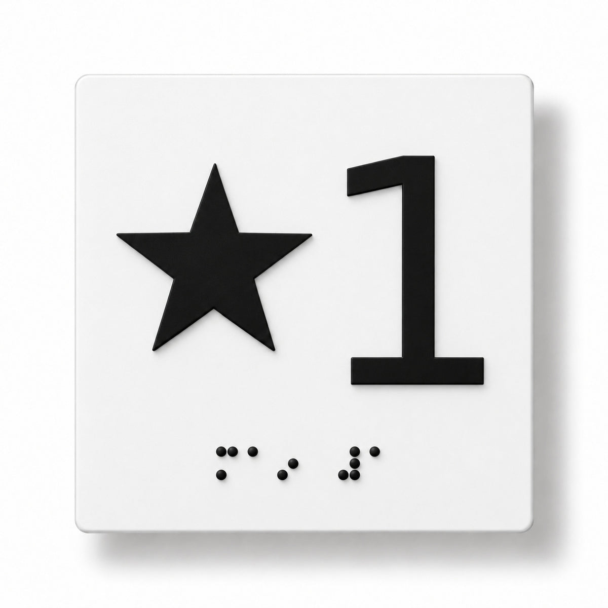 ADA Elevator Floor/Level Sign – 4"x4" with Braille — Color &amp; detail