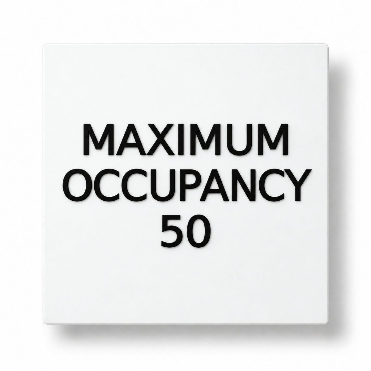 Custom Maximum Occupancy Sign – 9"x9", Code-Compliant — Color &amp; detail