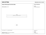 Square Parking Sign Post Anchor-Base — black-and-white architectural dimension drawing, sheet 3; reference SKU SPA-10FT.