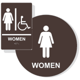 ADA Compliant Women's Restroom Sign Bundle, Braille Sign and Door Sign ,SignOptima™️