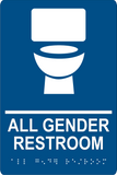 ADA Compliant Gender Neutral Restroom Sign with Braille II , SignOptima™️