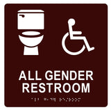 ADA Compliant Accessible Gender Neutral Restroom Sign with Braille II ,SignOptima™️