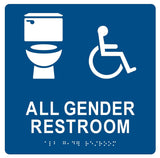 ADA Compliant Accessible Gender Neutral Restroom Sign Tactile with Braille II ,SignOptima™️