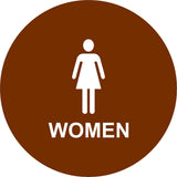 SignOptima™️ ADA Compliant Women's Geometric Round Restroom Door Sign